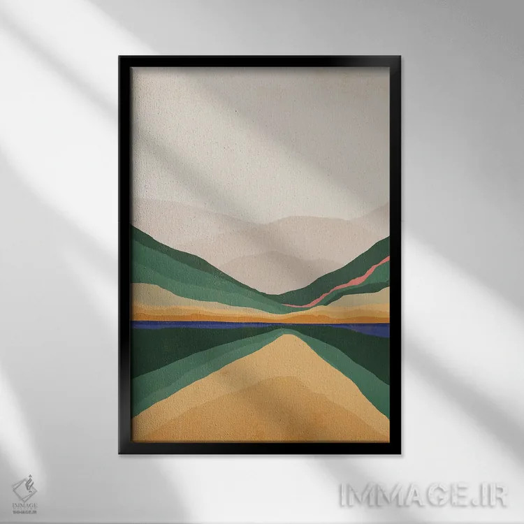 تابلو مینیمال کوه رنگارنگ اثر دانیلو د آلکساندریا - نمای قابدار مشکی