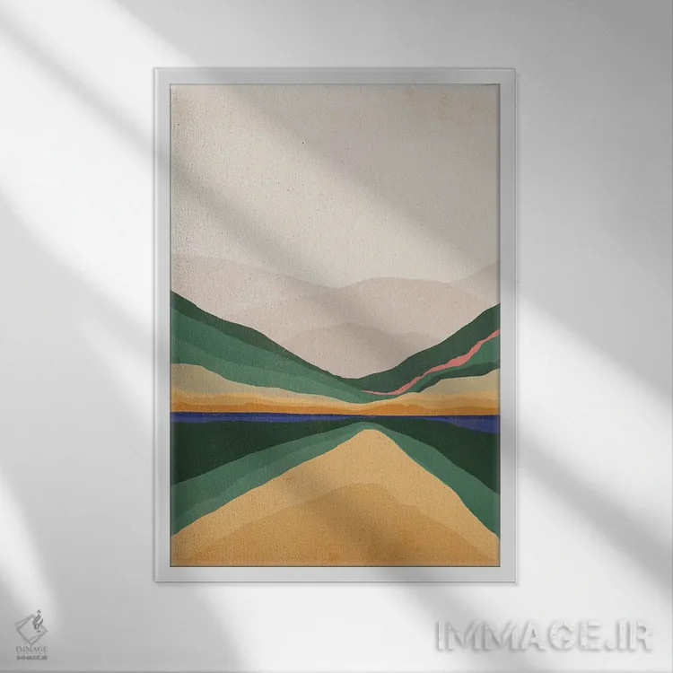 تابلو مینیمال کوه رنگارنگ اثر دانیلو د آلکساندریا - نمای قابدار سفید