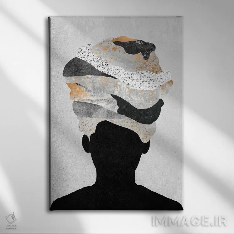 تابلو دکوراتیو زن با عمامه یک اثر دانیلو د آلکساندریا - نمای روبهرو روی دیوار