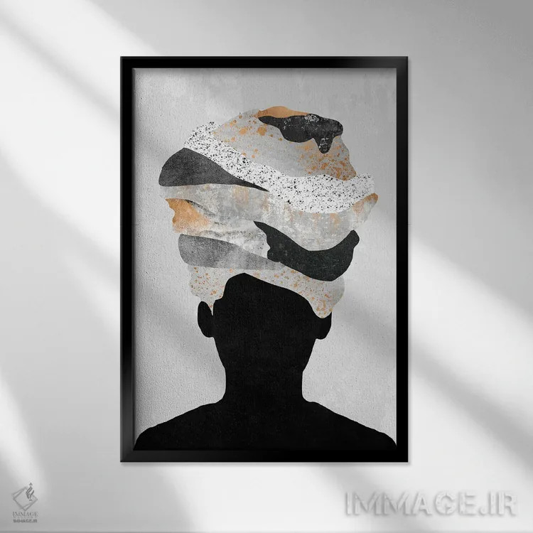 تابلو دکوراتیو زن با عمامه یک اثر دانیلو د آلکساندریا - نمای قابدار مشکی