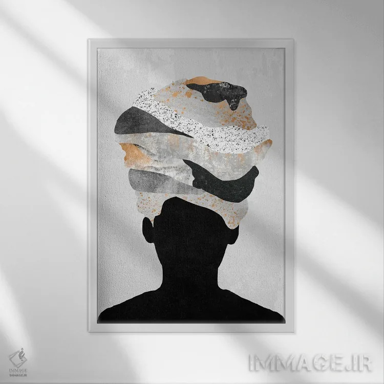 تابلو دکوراتیو زن با عمامه یک اثر دانیلو د آلکساندریا - نمای قابدار سفید
