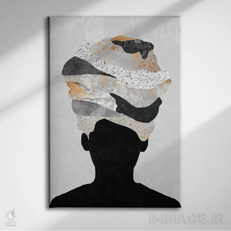 تابلو دکوراتیو زن با عمامه دو اثر دانیلو د آلکساندریا - نمای روبهرو روی دیوار