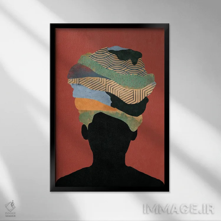تابلو دکوراتیو زن با عمامه سه اثر دانیلو د آلکساندریا - نمای قابدار مشکی