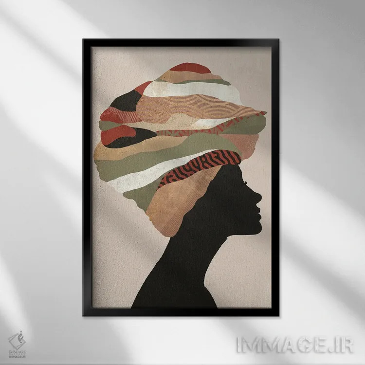 تابلو دکوراتیو زن با عمامه شش اثر دانیلو د آلکساندریا - نمای قابدار مشکی