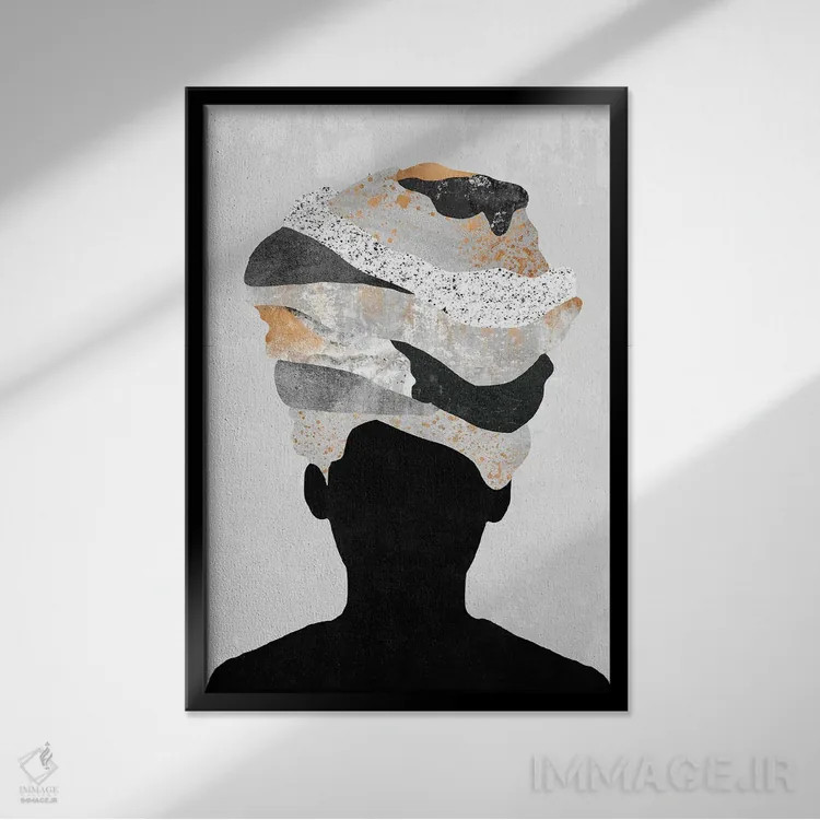 تابلو دکوراتیو زن با عمامه دو اثر دانیلو د آلکساندریا - نمای قابدار مشکی