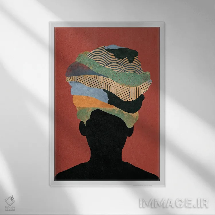 تابلو دکوراتیو زن با عمامه سه اثر دانیلو د آلکساندریا - نمای قابدار سفید