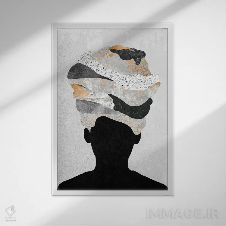 تابلو دکوراتیو زن با عمامه دو اثر دانیلو د آلکساندریا - نمای قابدار سفید