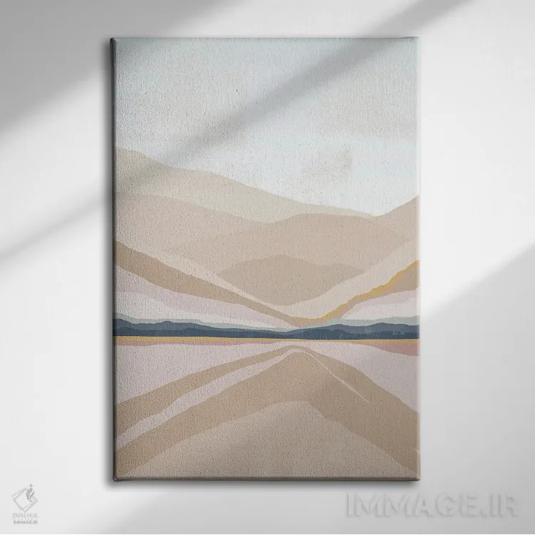 تابلو مینیمال رنگ پاستلی پنج اثر دانیلو د آلکساندریا - نمای روبهرو روی دیوار