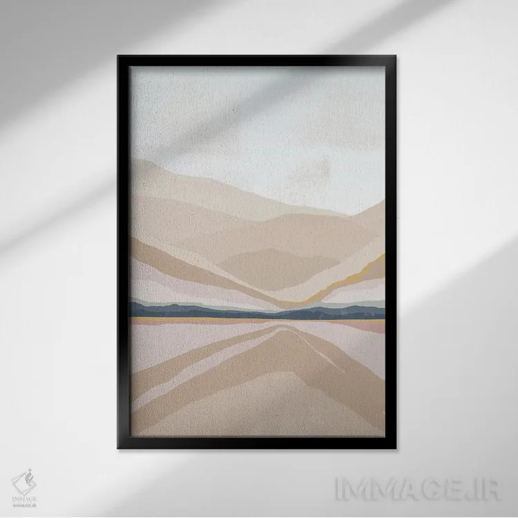 تابلو مینیمال رنگ پاستلی پنج اثر دانیلو د آلکساندریا - نمای قابدار مشکی