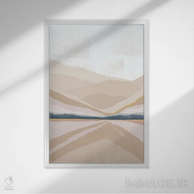 تابلو مینیمال رنگ پاستلی پنج اثر دانیلو د آلکساندریا - نمای قابدار سفید