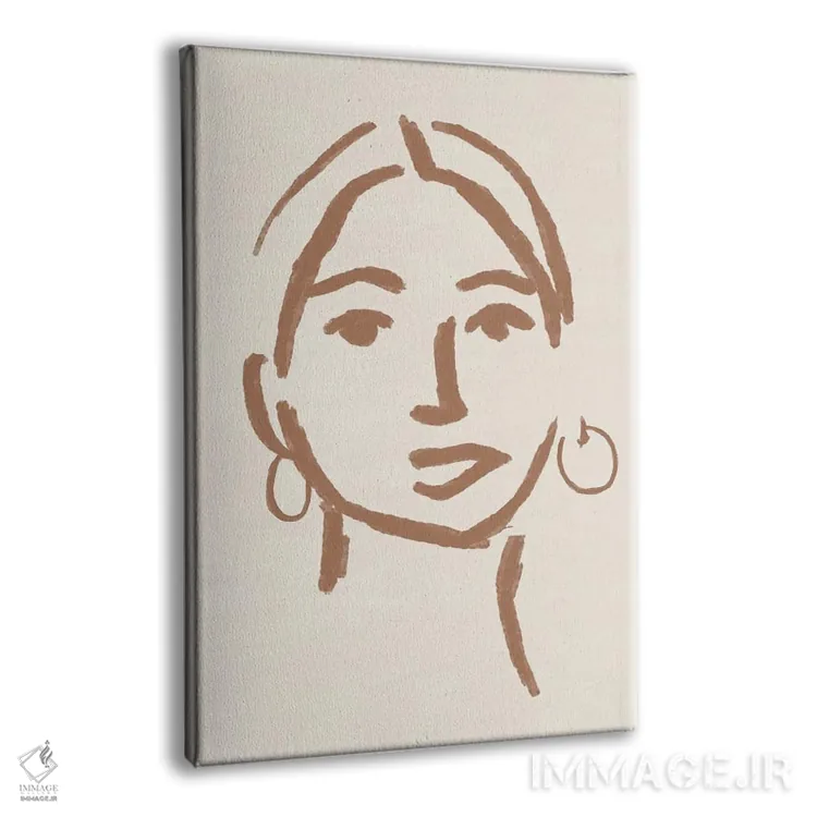تابلو مینیمال چهره دختر انتزاعی یک اثر دانیلو د آلکساندریا - نمای پرسپکتیو محصول