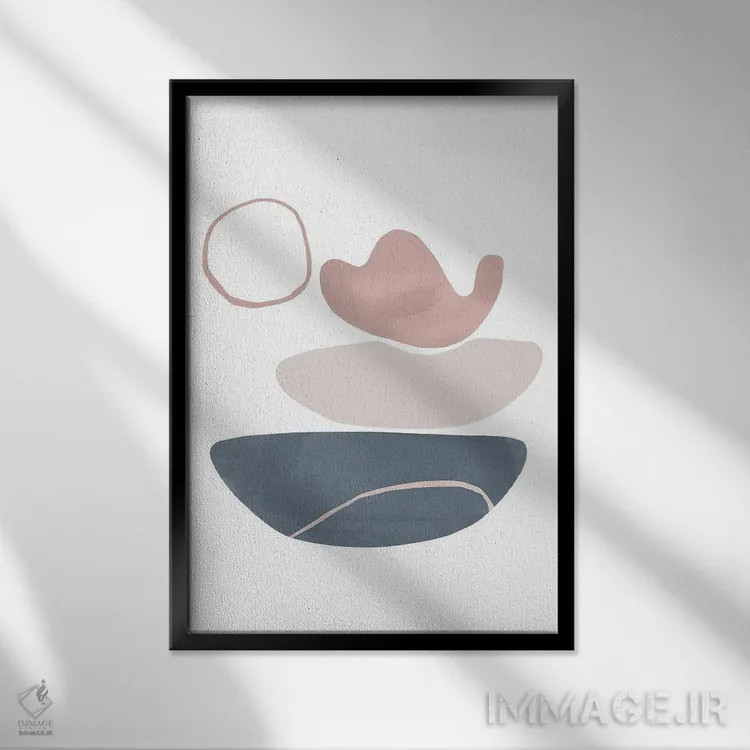 تابلو مینیمال رنگ پاستلی نه اثر دانیلو د آلکساندریا - نمای قابدار مشکی