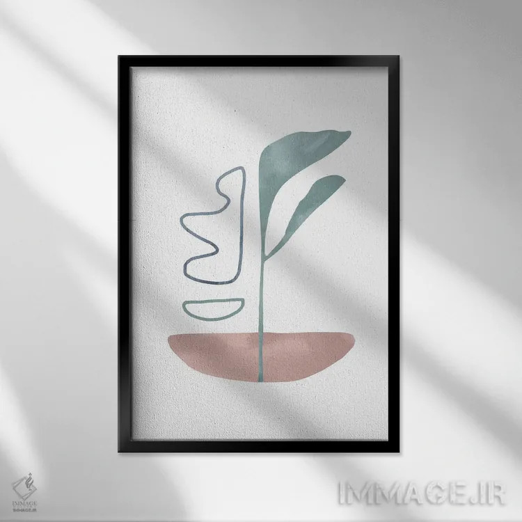 تابلو مینیمال رنگ پاستلی هشت اثر دانیلو د آلکساندریا - نمای قابدار مشکی