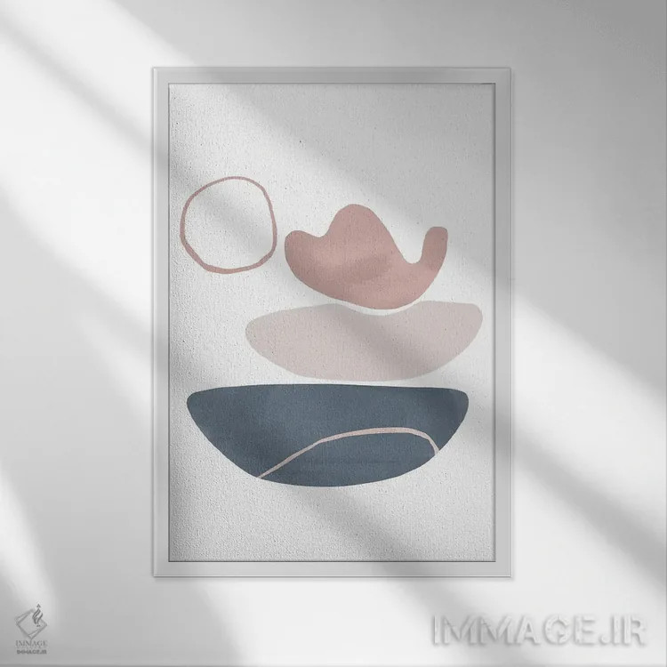 تابلو مینیمال رنگ پاستلی نه اثر دانیلو د آلکساندریا - نمای قابدار سفید