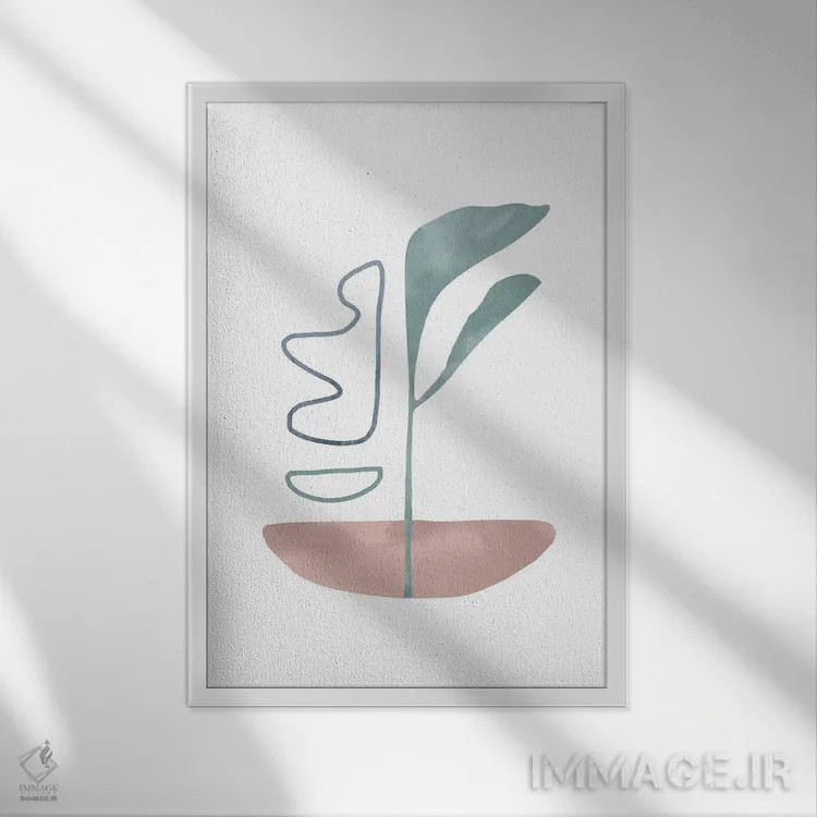 تابلو مینیمال رنگ پاستلی هشت اثر دانیلو د آلکساندریا - نمای قابدار سفید