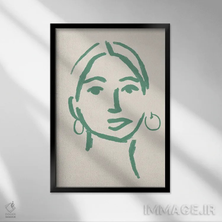 تابلو مینیمال چهره دختر انتزاعی دو اثر دانیلو د آلکساندریا - نمای قابدار مشکی