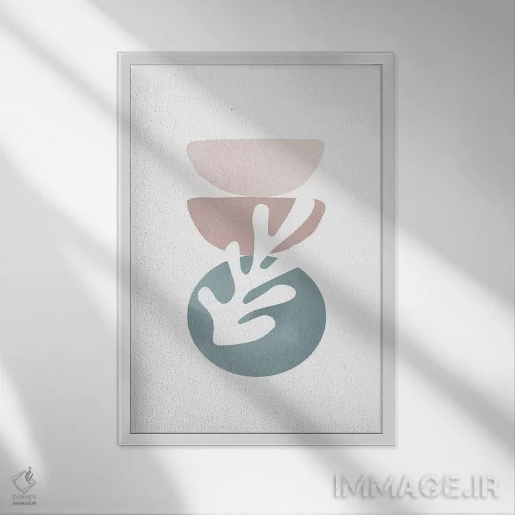 تابلو مینیمال رنگ پاستلی ده اثر دانیلو د آلکساندریا - نمای قابدار سفید