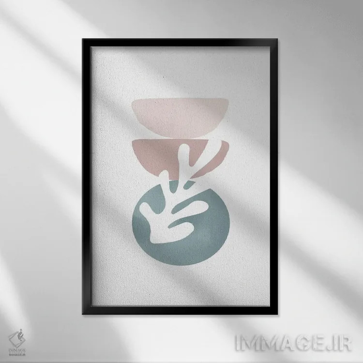 تابلو مینیمال رنگ پاستلی ده اثر دانیلو د آلکساندریا - نمای قابدار مشکی