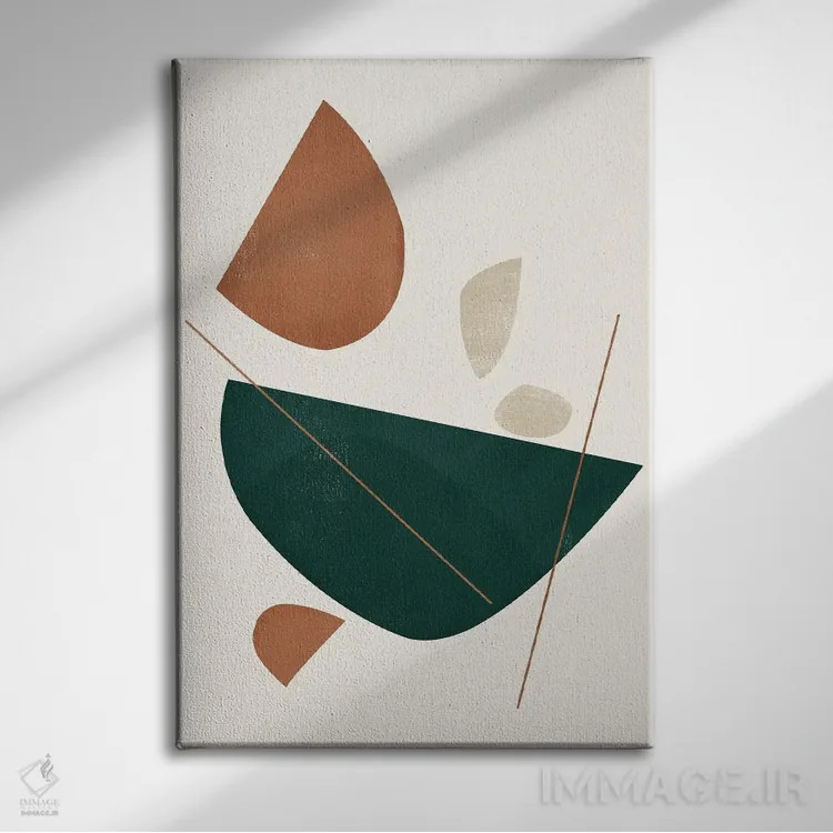 تابلو مینیمال اشکال انتزاعی چهار اثر دانیلو د آلکساندریا - نمای روبهرو روی دیوار