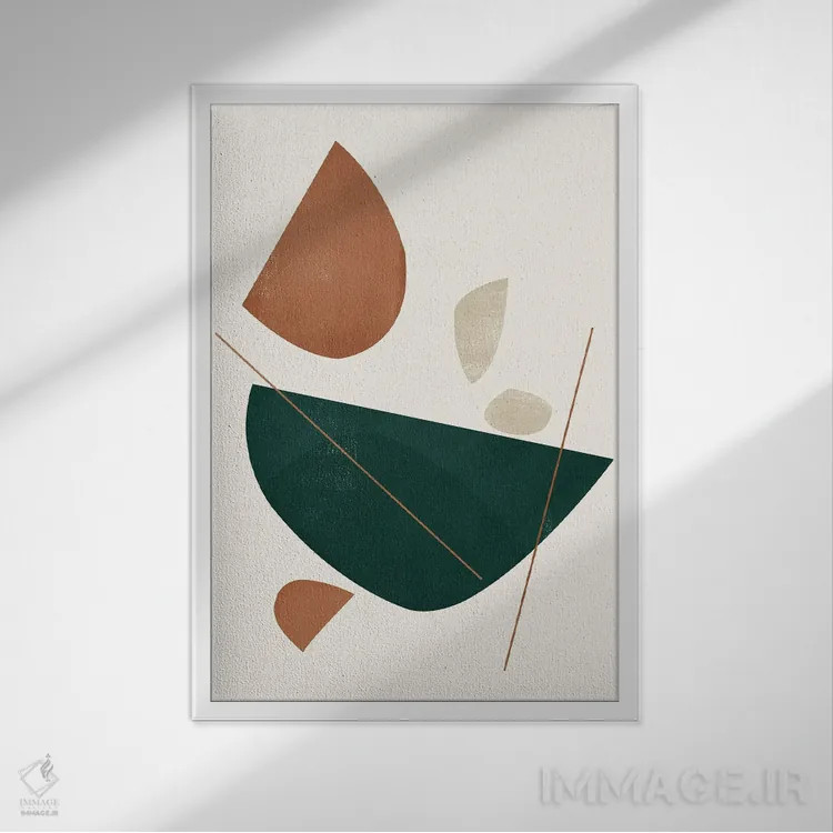 تابلو مینیمال اشکال انتزاعی چهار اثر دانیلو د آلکساندریا - نمای قابدار سفید