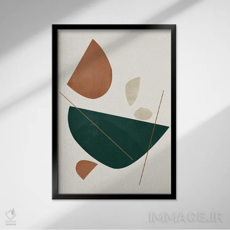 تابلو مینیمال اشکال انتزاعی چهار اثر دانیلو د آلکساندریا - نمای قابدار مشکی