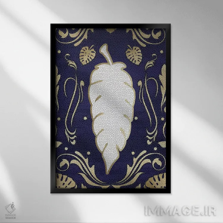 تابلو دکوراتیو هنر برگ پنج اثر دانیلو د آلکساندریا - نمای قابدار مشکی