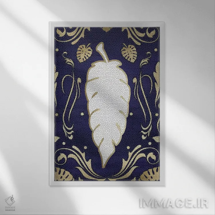 تابلو دکوراتیو هنر برگ پنج اثر دانیلو د آلکساندریا - نمای قابدار سفید