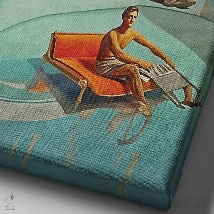 تابلو دکوراتیو سوررئالیسم؛ ببرها دو اثر دانیلو د آلکساندریا - نمای نزدیک بافت بوم