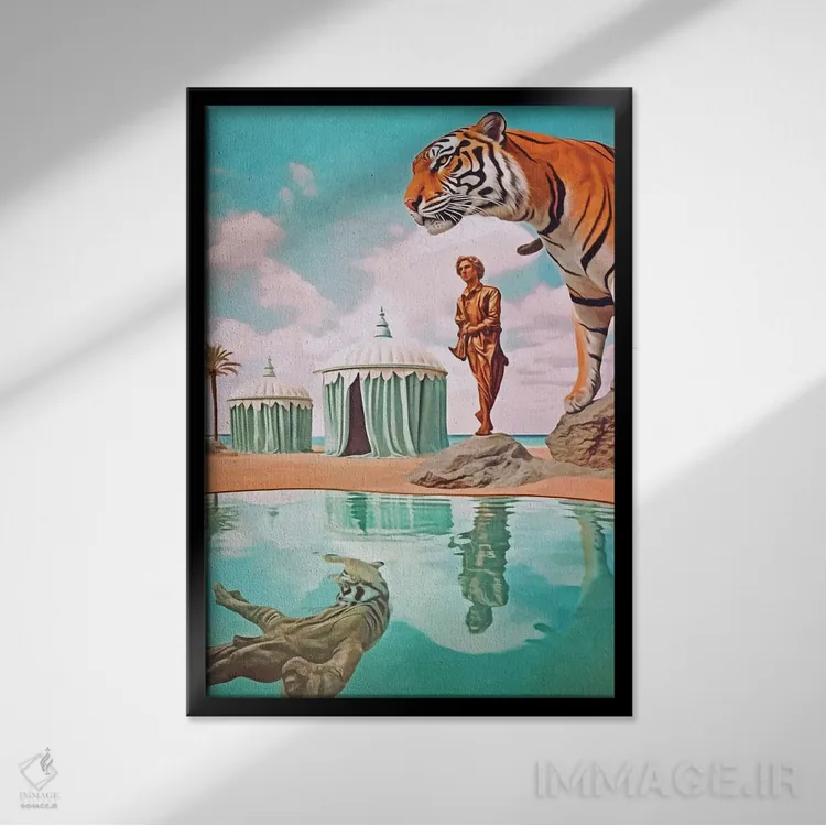 تابلو دکوراتیو سوررئالیسم؛ ببرها یک اثر دانیلو د آلکساندریا - نمای قابدار مشکی