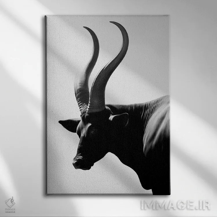 تابلو دکوراتیو شاخ به سبک مینیمالیستی اثر دانیلو د آلکساندریا - نمای روبهرو روی دیوار