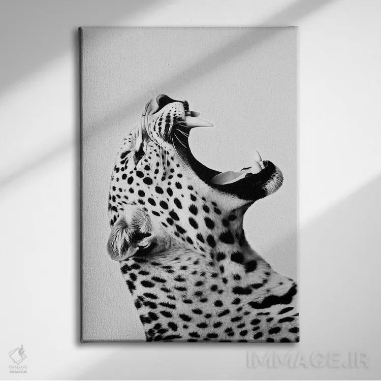 تابلو دکوراتیو جگوار به سبک مینیمالیستی اثر دانیلو د آلکساندریا - نمای روبهرو روی دیوار