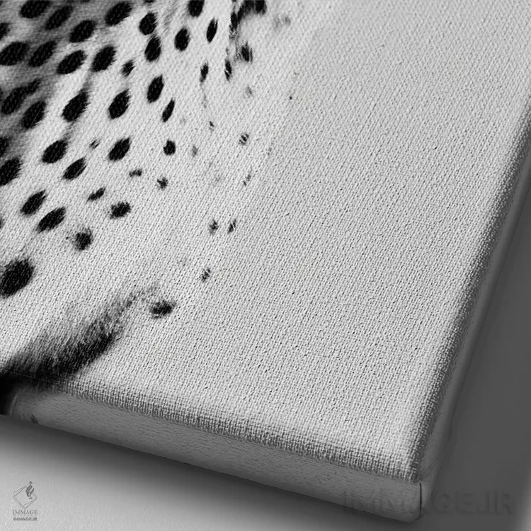 تابلو دکوراتیو یوزپلنگ به سبک مینیمالیستی اثر دانیلو د آلکساندریا - نمای نزدیک بافت بوم