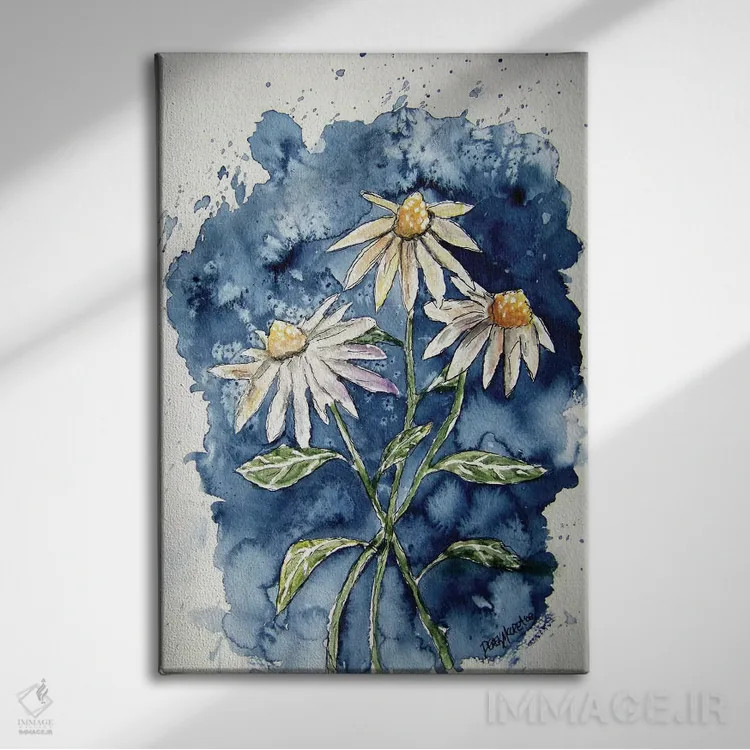 تابلو دکوراتیو سه گل مروارید اثر درک مک کری - نمای روبهرو روی دیوار