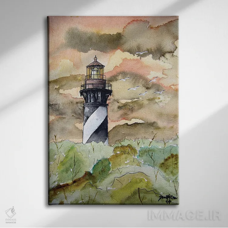 تابلو دکوراتیو فانوس دریایی سنت آگوستین اثر درک مک کری - نمای روبهرو روی دیوار