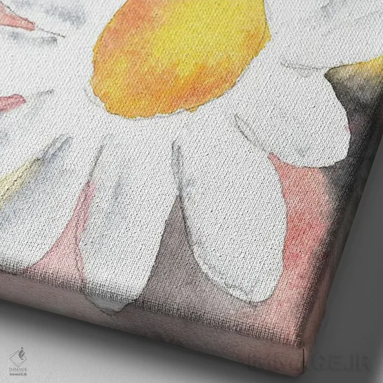 تابلو دکوراتیو گل های مروارید اثر درک مک کری - نمای نزدیک بافت بوم