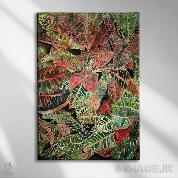 تابلو دکوراتیو کروتون گیاهی اثر درک مک کری - نمای روبهرو روی دیوار