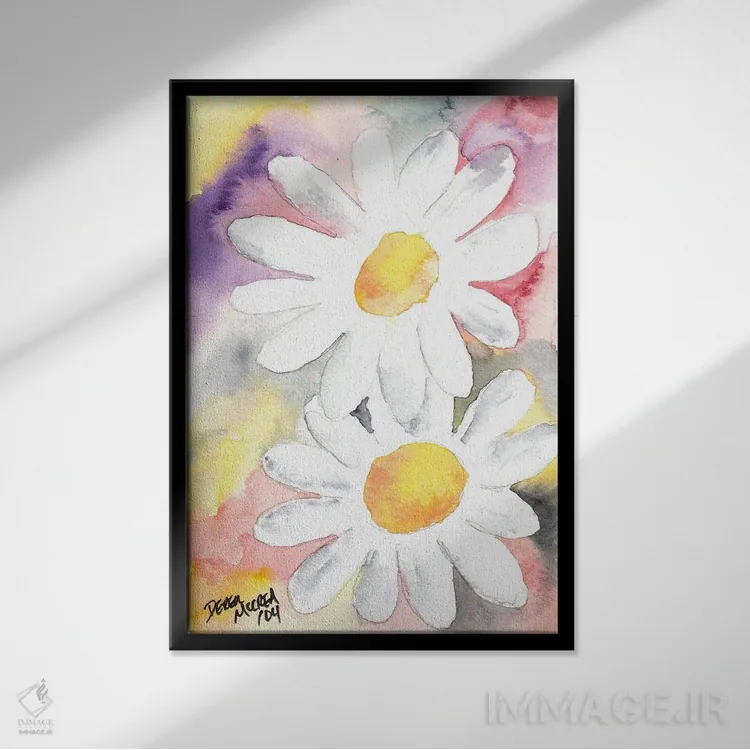 تابلو دکوراتیو گل های مروارید اثر درک مک کری - نمای قابدار مشکی