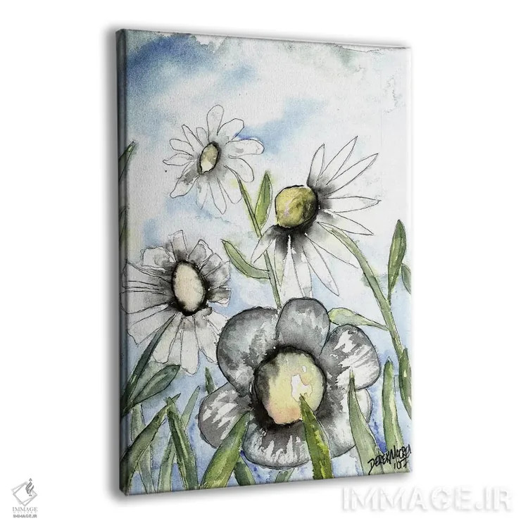 تابلو دکوراتیو مزرعه ای از مارجریتاهای سفید اثر درک مک کری - نمای پرسپکتیو محصول