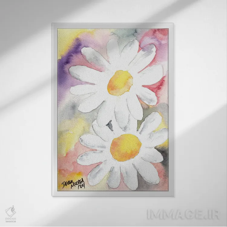 تابلو دکوراتیو گل های مروارید اثر درک مک کری - نمای قابدار سفید