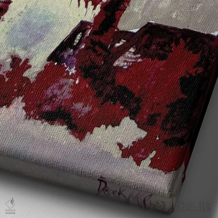 تابلو دکوراتیو درختان نخل اثر درک مک کری - نمای نزدیک بافت بوم