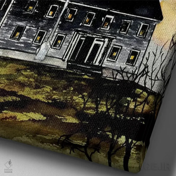 تابلو دکوراتیو فانوس دریایی مونتاک پوینت اثر درک مک کری - نمای نزدیک بافت بوم