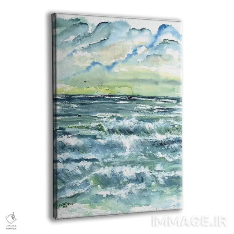 تابلو مدرن چشم انداز دریا با موج ها اثر درک مک کری - نمای پرسپکتیو محصول