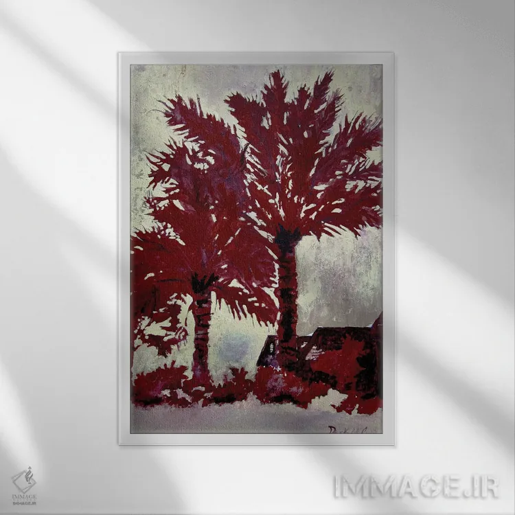 تابلو دکوراتیو درختان نخل اثر درک مک کری - نمای قابدار سفید