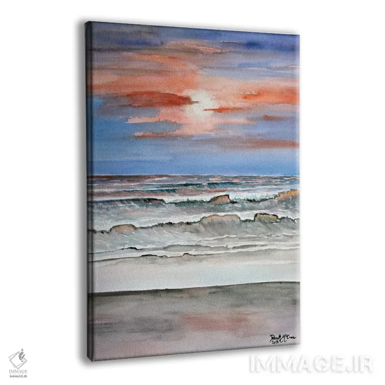 تابلو مدرن ساحل در غروب آفتاب اثر درک مک کری - نمای پرسپکتیو محصول