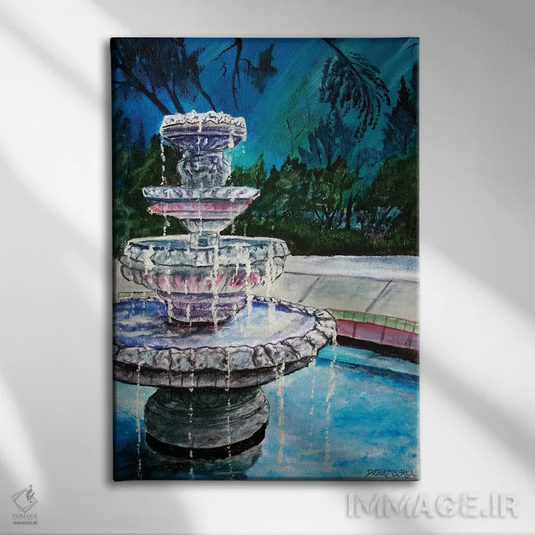 تابلو دکوراتیو آبنمای II اثر درک مک کری - نمای روبهرو روی دیوار