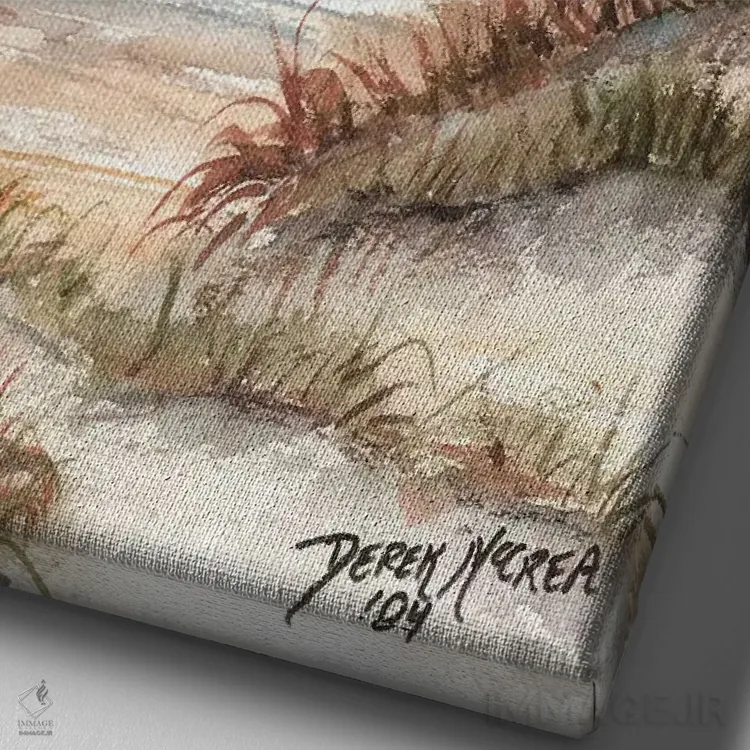 تابلو دکوراتیو تپه های شنی اثر درک مک کری - نمای نزدیک بافت بوم