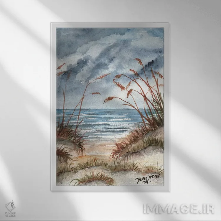 تابلو دکوراتیو تپه های شنی اثر درک مک کری - نمای قابدار سفید