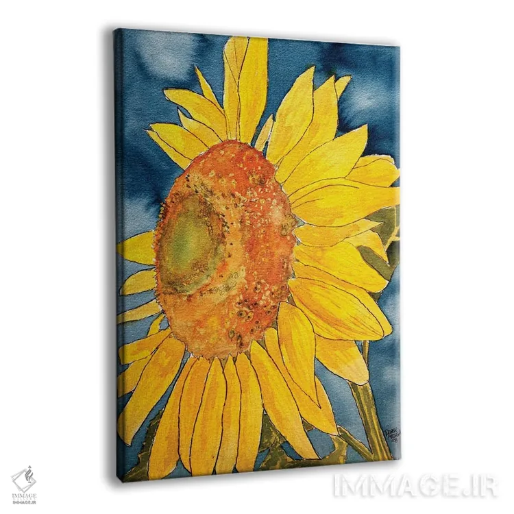 تابلو دکوراتیو نقاشی آبرنگ آفتابگردان اثر درک مک کری - نمای پرسپکتیو محصول