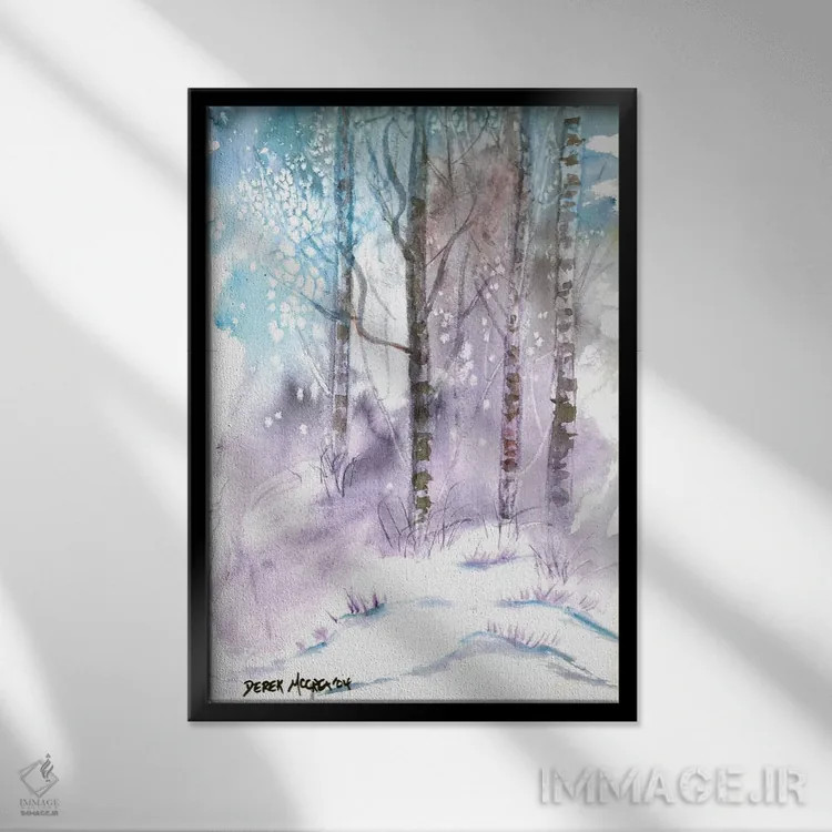 تابلو دکوراتیو چشم انداز زمستانی اثر درک مک کری - نمای قابدار مشکی