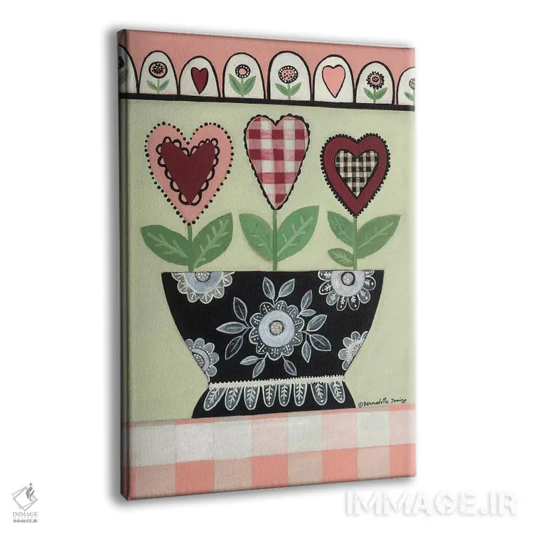 تابلو دکوراتیو سه گانه ولنتاین اثر برنادت دمینگ - نمای پرسپکتیو محصول